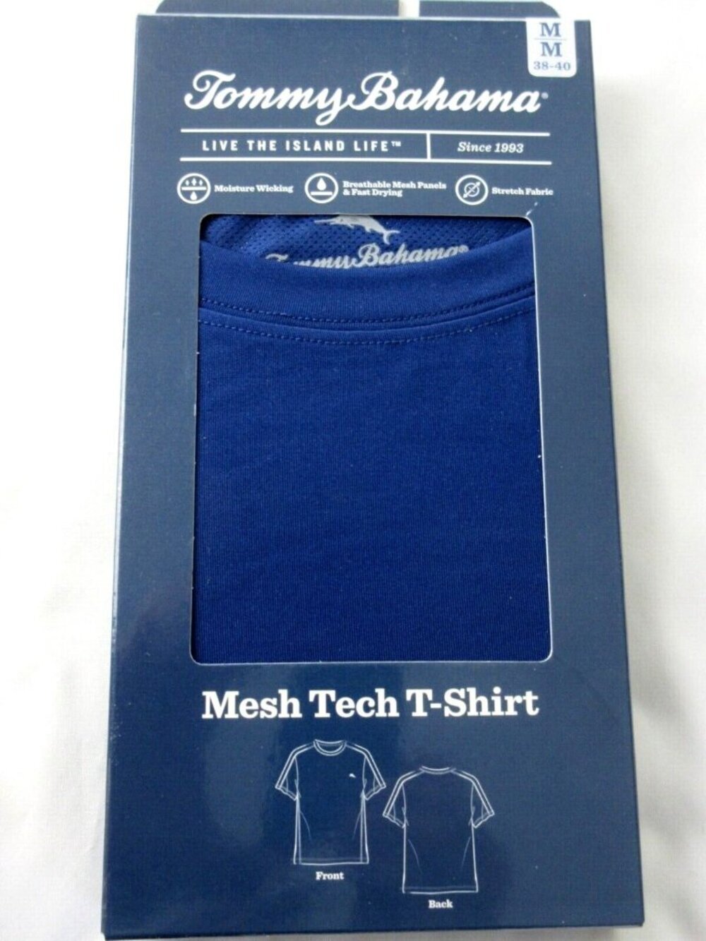 Tommy Bahama Men's Mesh Tech Stretch T Shirt Navy Blue Marlin Logo NIB SMALL - Picture 5 of 7